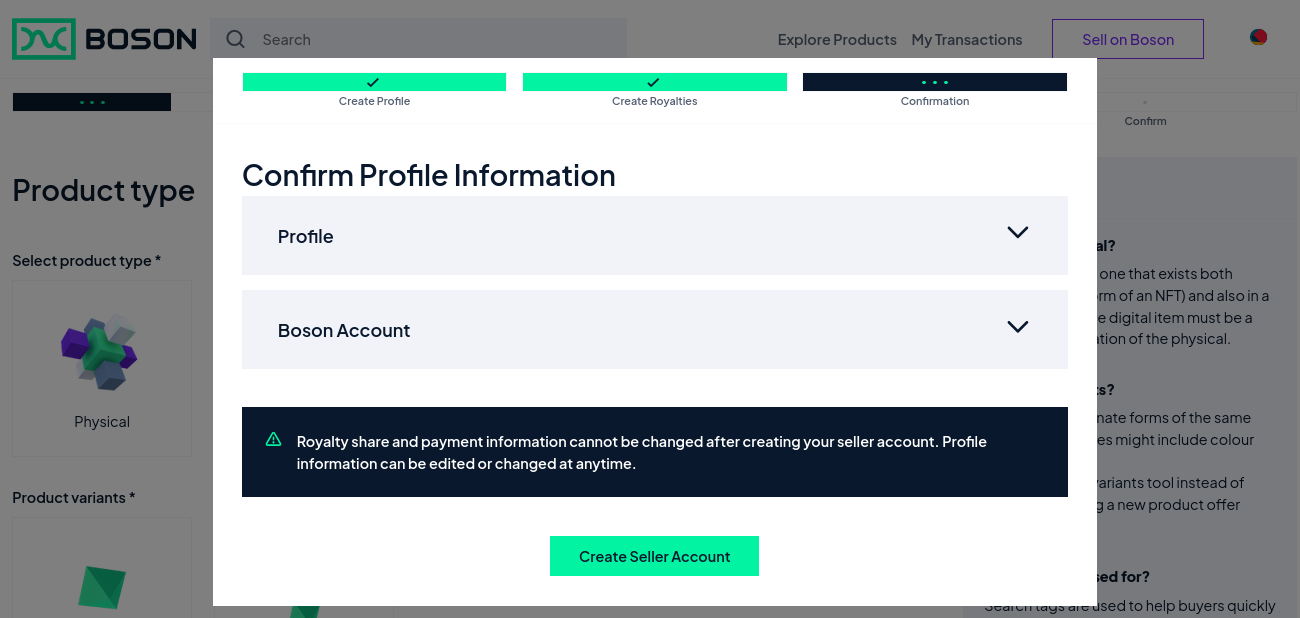 Confirm profile