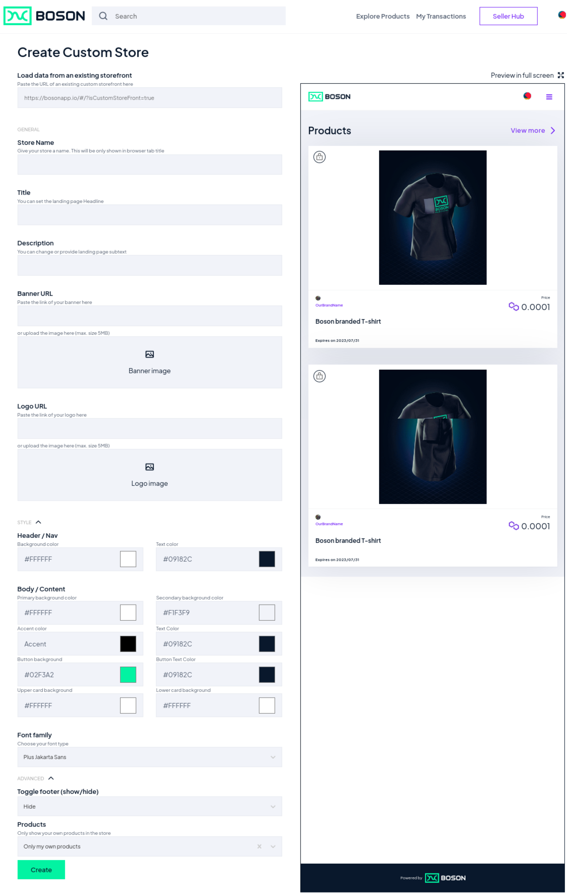 Create Custom Store